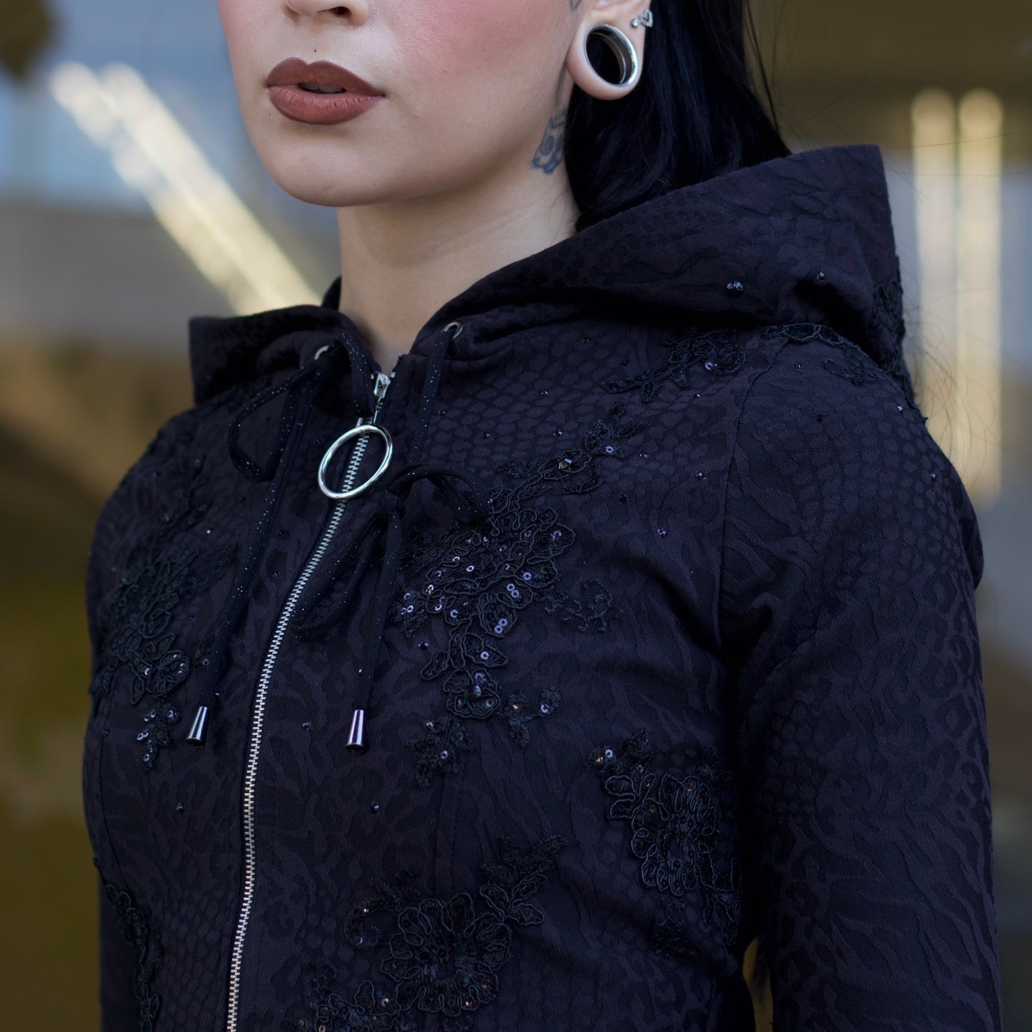 PETAL HEX JACKET - DARK BLOOM