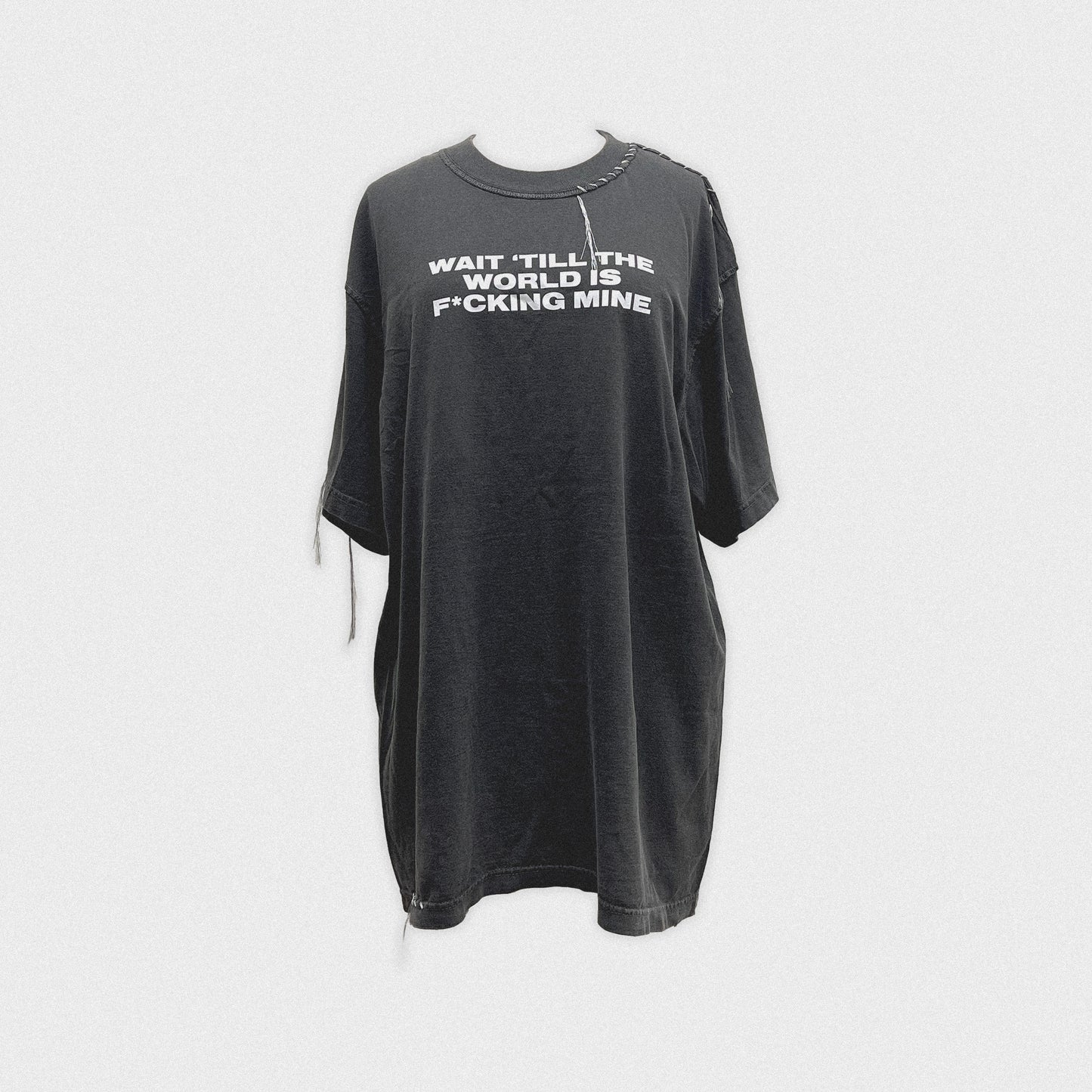 ''THE WORLD IS F*CKING MINE'' REVERSE OVERSIZE T SHIRT